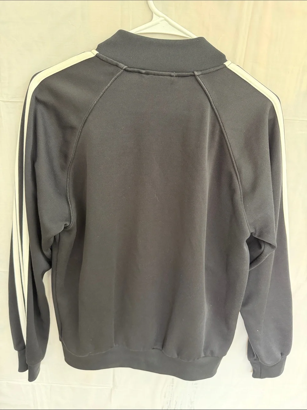 adidas Black Track Jacket with White Three Stripes Vintage